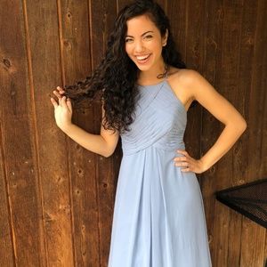 Azazie Dusty Blue bridesmaids dress size 4